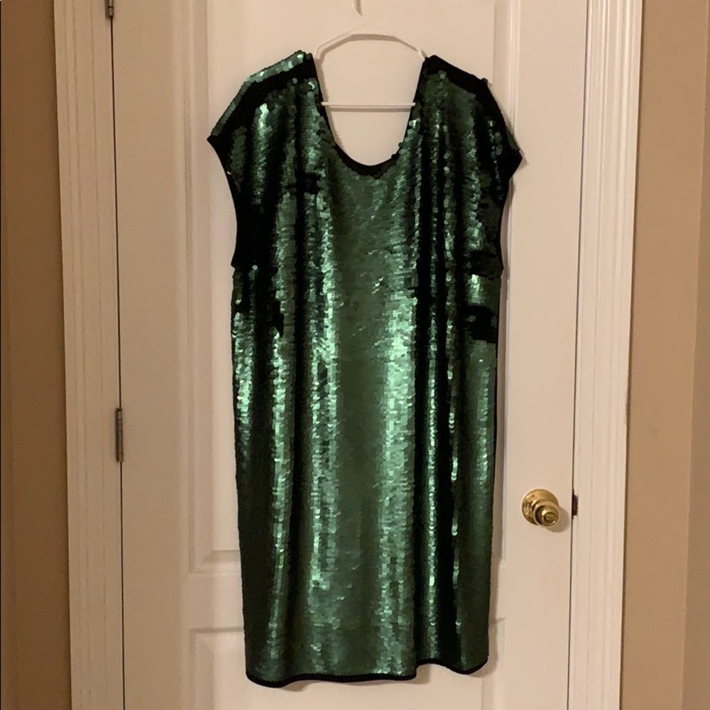 Eloquii green matte sequin dress